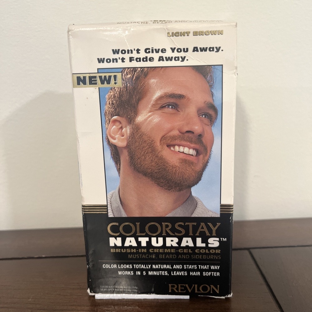 Revlon ColorStay Naturals Brush In Gel Color Lightβ Brown Men Mustache Beard HTF
